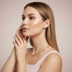 Vergoldetes 925 Silber Collier mit Hämatiten