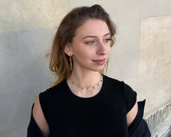 Botswana Achat Ketten-Ohrstecker mit vergoldetem 925 Silber