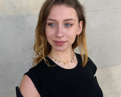 Langes vergoldetes 925 Silber Collier mit Botswana Achat