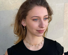 Botswana Achat Ketten-Ohrstecker mit vergoldetem 925 Silber