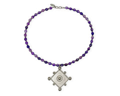 Massives 925 Silber-Collier im Antik-Stil mit Amethysten