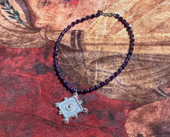 Massives 925 Silber-Collier im Antik-Stil mit Amethysten