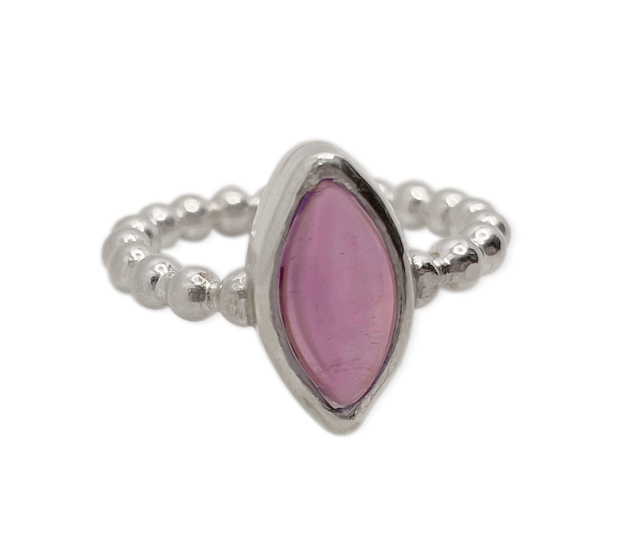 925 Silber Marquise Amethyst Ring in Größe 54