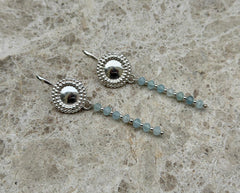 925 Silber Ohrringe mit Aquamarin