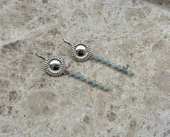 925 Silber Ohrringe mit Aquamarin