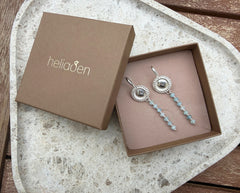 925 Silber Ohrringe mit Aquamarin