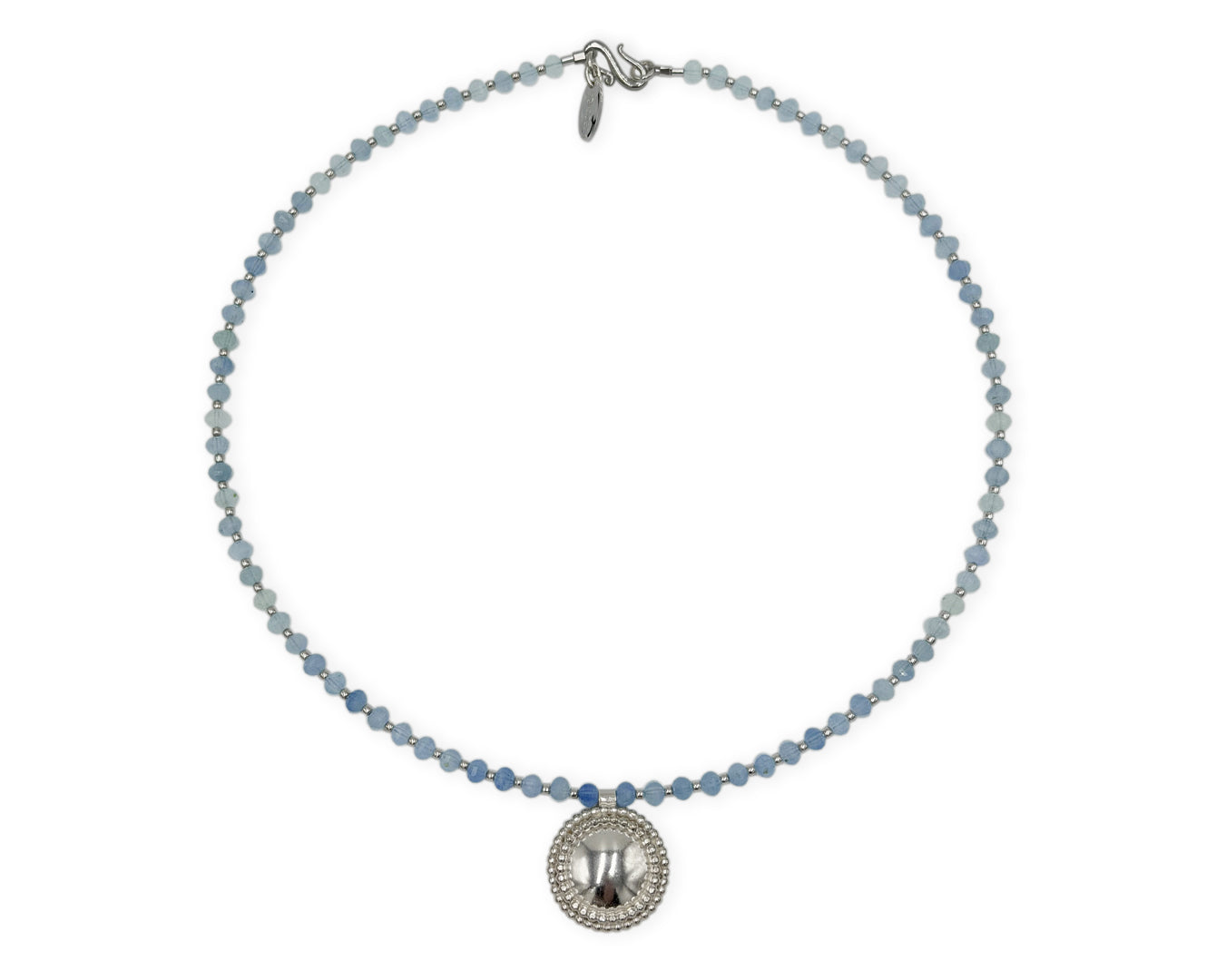 925 Silber Collier mit Aquamarin