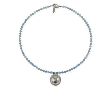 925 Silber Collier mit Aquamarin