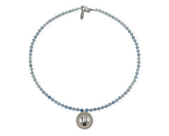 925 Silber Collier mit Aquamarin