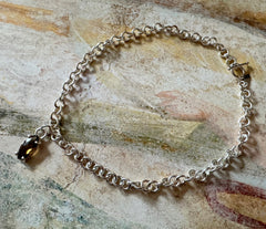 Massives 925 Silberketten Collier mit Bierquarzstein