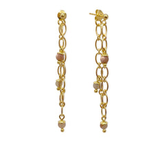 Botswana Achat Ketten-Ohrstecker mit vergoldetem 925 Silber