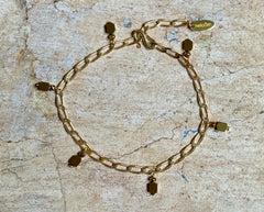 Vergoldetes 925 Silber Armband mit Hämatit Charms