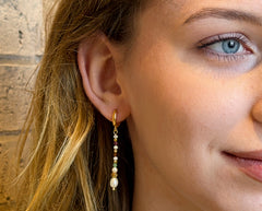 Zierliche vergoldete 925 Silber Ohrringe mit Smaragden und mehrfarbigen Edelsteinen