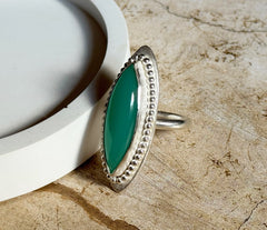 925 Silber Ring mit Chalcedon Stein