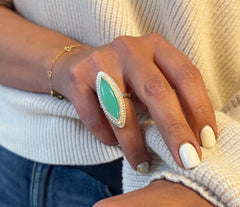 925 Silber Ring mit Chalcedon Stein