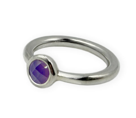 925 Silber Ring mit Lavendel Chalzedon