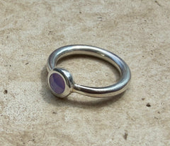 925 Silber Ring mit Lavendel Chalzedon
