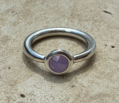 925 Silber Ring mit Lavendel Chalzedon