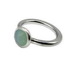 Silberring mit blauen Chalzendon