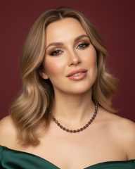 Rosegold 925 Silber Collier mit Obsidian