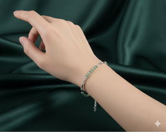 925 Silber Armband mit grünen Smaragden