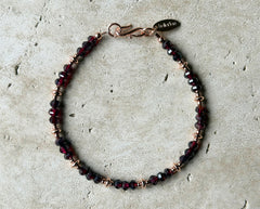 Rosegold 925 Silber Armband mit Granaten