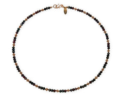Rosegold 925 Silber Collier mit Granatsteinen