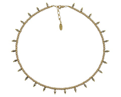Vergoldetes 925 Silber Collier mit Glasperlen und Hämatiten