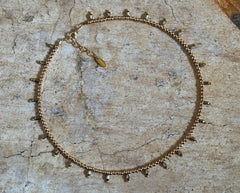 Vergoldetes 925 Silber Collier mit Glasperlen und Hämatiten