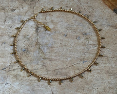 Vergoldetes 925 Silber Collier mit Glasperlen und Hämatiten