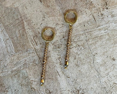 Vergoldete 925 Silber Ohrringe mit Hämatit  und Glasperlen