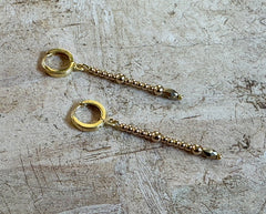 Vergoldete 925 Silber Ohrringe mit Hämatit  und Glasperlen