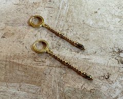 Vergoldete 925 Silber Ohrringe mit Hämatit  und Glasperlen