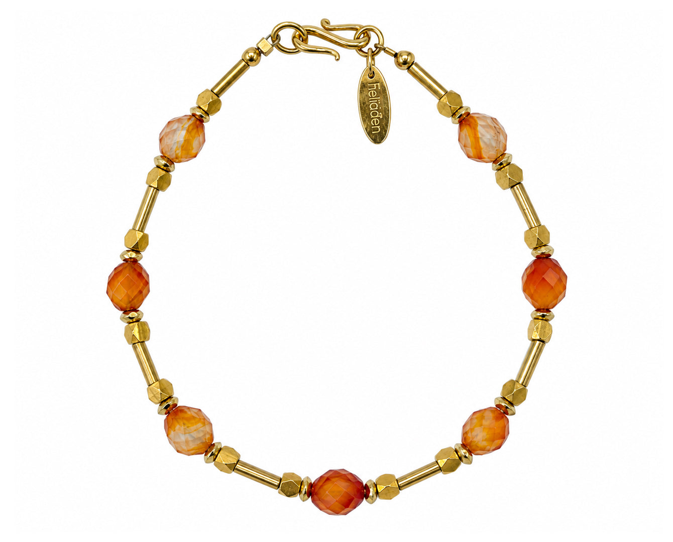 Vergoldetes 925 Silber Armband mit Karneol