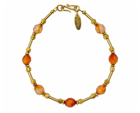 Vergoldetes 925 Silber Armband mit Karneol
