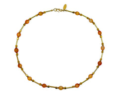 Vergoldetes 925 Silber Collier mit Karneol