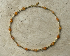 Vergoldetes 925 Silber Collier mit Karneol