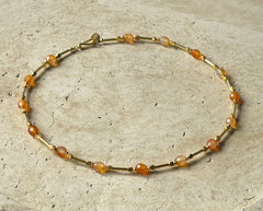 Vergoldetes 925 Silber Collier mit Karneol
