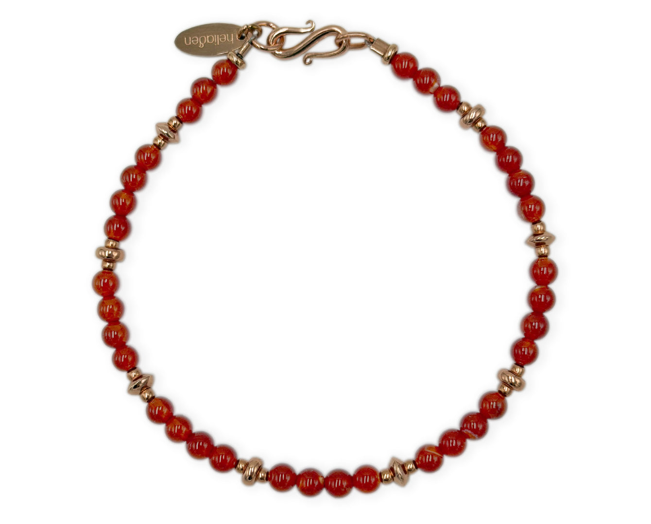 Karneol Armband mit Rosegold und 925 Silber