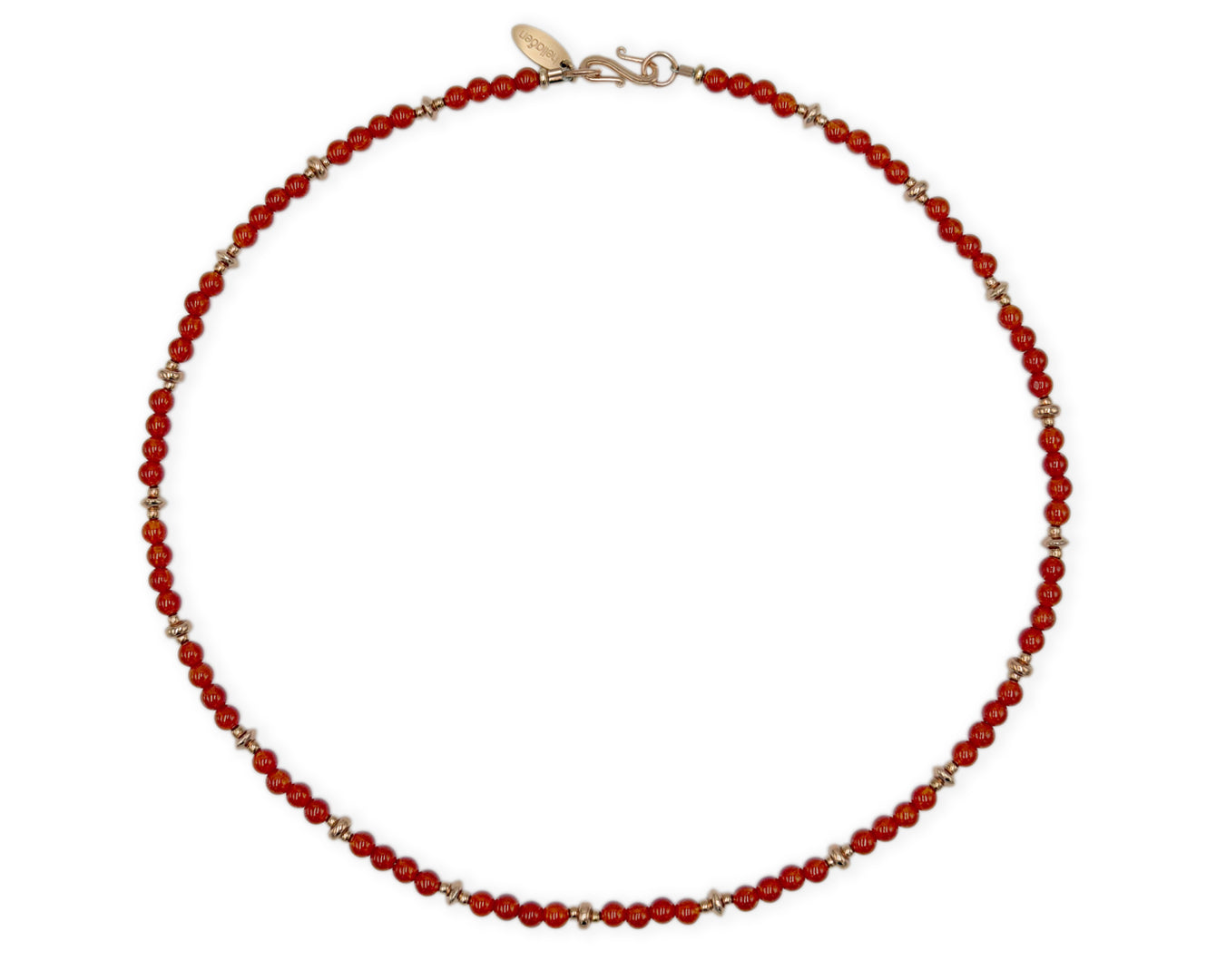 Karneol Collier mit Rosegold und 925 Silber