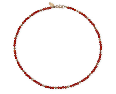 Karneol Collier mit Rosegold und 925 Silber