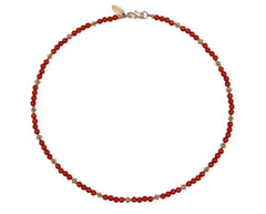 Karneol Collier mit Rosegold und 925 Silber