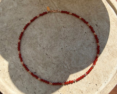 Karneol Collier mit Rosegold und 925 Silber