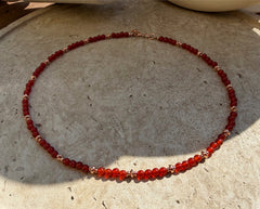 Karneol Collier mit Rosegold und 925 Silber