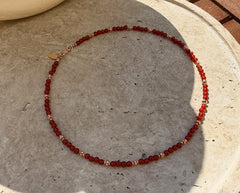 Karneol Collier mit Rosegold und 925 Silber