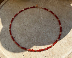 Karneol Collier mit Rosegold und 925 Silber