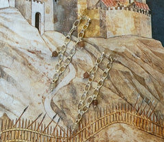 925 Silber Ketten-Ohrstecker mit Botswana Achat