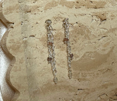 925 Silber Ketten-Ohrstecker mit Botswana Achat