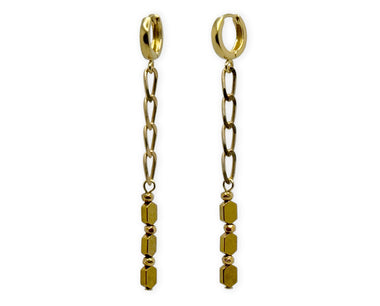 Vergoldete 925 Silber Ohrringe mit Hämatiten