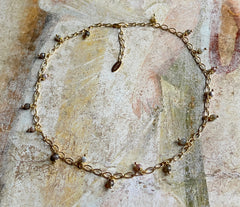 Langes vergoldetes 925 Silber Collier mit Botswana Achat